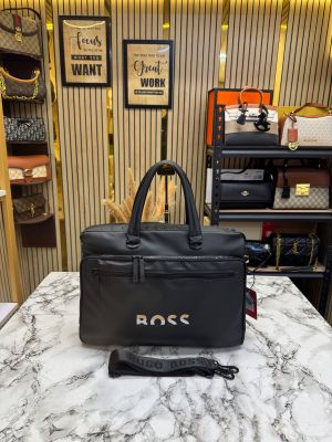 Hugo Bos_s Business Laptop Briefcase Bag With Detachable Shoulder Strap (BS8917-B)