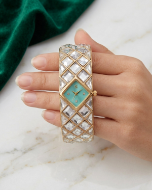Swarrovsk_i Curiosa Bangle   Gold To Tiffany