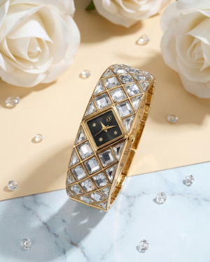Swarrovsk_i Curiosa Bangle   Gold To Black