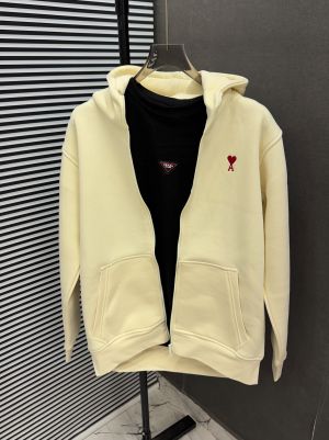Ami paris Cream Imported Inner Fleece Fabric Very Premium Zipper Jacket 561