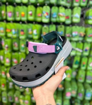 Croccs Classic Hiker Clog Black Pink Green