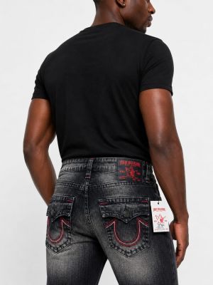 True Religion Light Shade Straight Fit Premium Imported Fabric Denim with Back Flap pockets and Embroidered work 4209