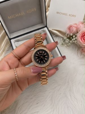 Michael Kores Rosegold Black Dial
