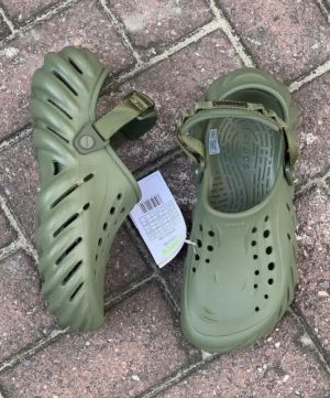 Croccs Echo Aloe Green Back Strap Clogs