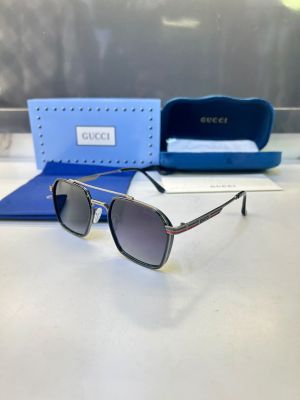 Gucc i Silver Black Sunglass Fa 1020