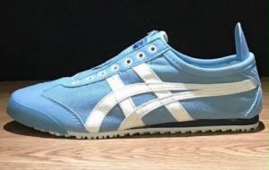 tiger mexico 66 slip on denim blue Womens fix(517)