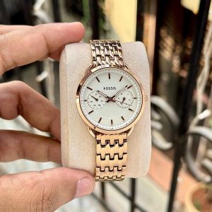 Fossiil Tailor Rosegold White Dial