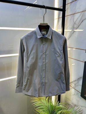 Burberr Grey Premium Oxford Lycra Shirt With Brand Box Packing And Carry Bag F3535-GY