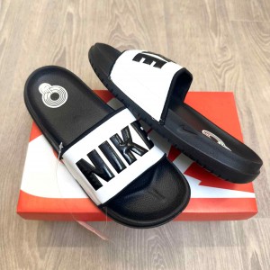 Nik.e Offcourt Classic Premium White Black Flip Flop