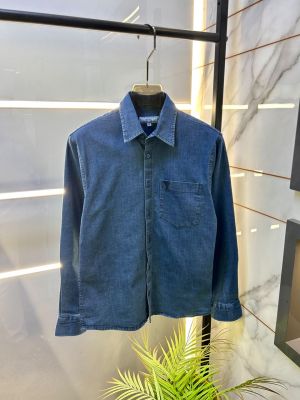 Ami Blue Embroidery Logo Super Premium Denim Shirts F3961-B1