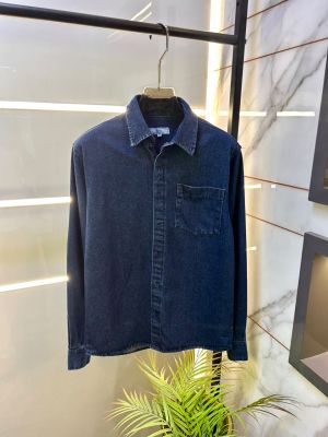 Ami Blue Embroidery Logo Super Premium Denim Shirts F3961-B2