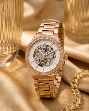 Fossii_l Eevie Automatic Copper-White