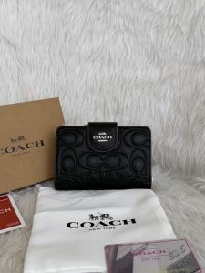 Coacchh A14 Corner Zip Signature Wallet With Original Box DustCover Tags Card Highend Quality