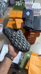 Mule Dio Aqua Toile jacquard Oblique Noir