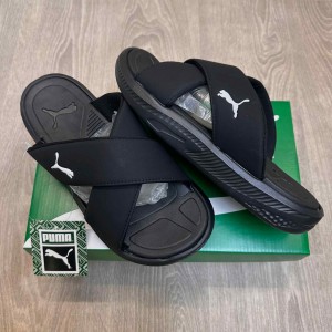 Pum.a Softride Seave Cross Strap Black White Slides