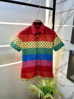 Gucc Red Imported Premium Half Sleeves Printed Shirt F5057-RE
