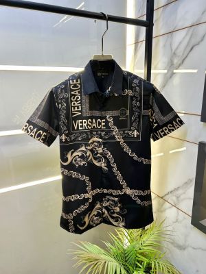 Versace Imported Black Premium Half Sleeves Printed Shirt F5057-B3