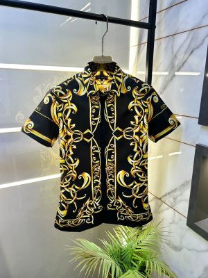 Versace Imported Black Premium Half Sleeves Printed Shirt F5057-B4