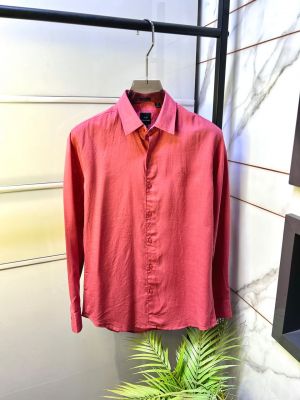 Arma Exchange Linen Pink Embroidery Logo Super Premium Shirt With Brand Packing F5047-PI