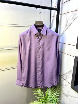 Arma Exchange Linen Purple Embroidery Logo Super Premium Shirt With Brand Packing F5047-PU