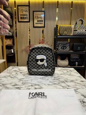 Karl Lagerfeld Paris Premium Quality Backpack With Dust Bag (Black)