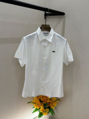 Lacost White Linen Half Sleeves Super Premium Shirt F3957-WH