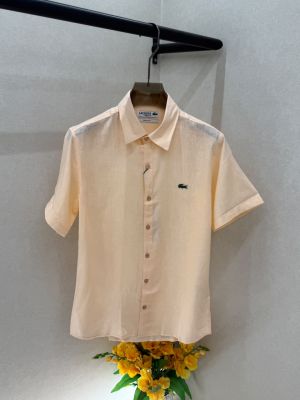 Lacost Orange Linen Half Sleeves Super Premium Shirt F3957-OR