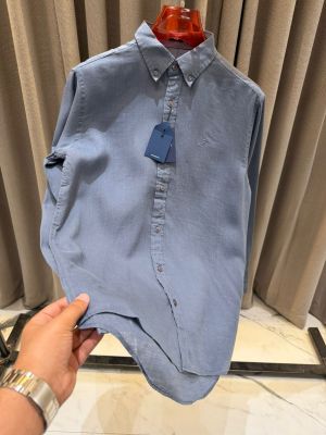 Hacket Linnen imported Full Sleeves Shirt English Blue