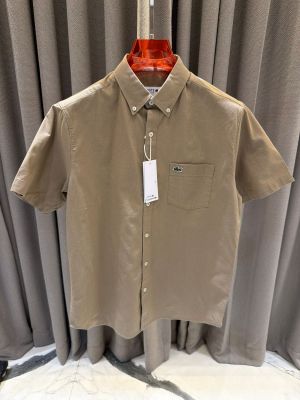 Lacos_Chest Logo Half Sleeves Shirt Light Brown