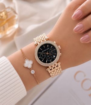Michael l Kors Darci Chronograph Rosegold Black