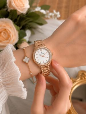 Audemars l Piguet Women Rosegold White Dial Diamond