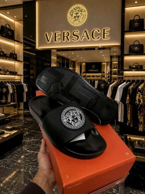Versace Flip Flop Black White 466