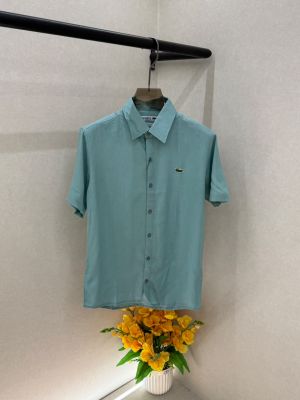 Lacost Green Linen Half Sleeves Super Premium Shirt F3957-GR