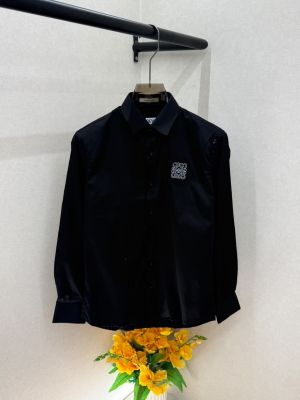 Loewe Embossed Logo Super Premium Black Shirt With Brand Box Packing F3581-BL