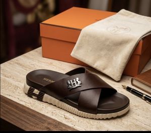 HERMMES INFRA THICK SOLE ITALIAN SLIDE BROWN 11