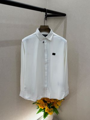 Balmai Paris Imported Zipper Premium White Shirt With Brand Box Packing and Carry bag F3532-WH