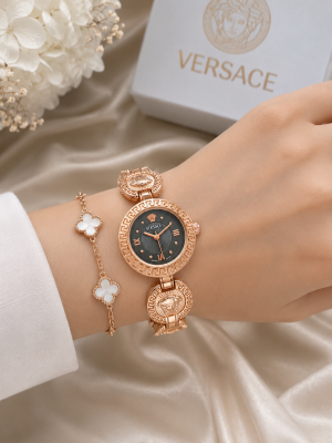Versace Medusa Women Rosegold Black