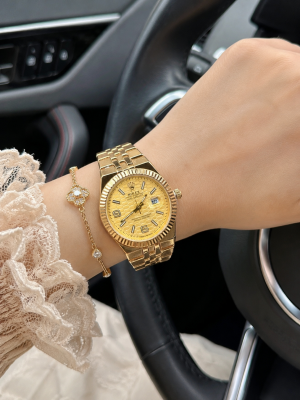 Roleex Women Land Dweller Date Only Gold