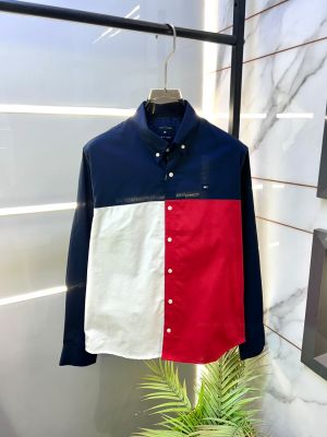 Tomm Hilfiger Navy Premium Oxford Lycra Shirts F5046-NY