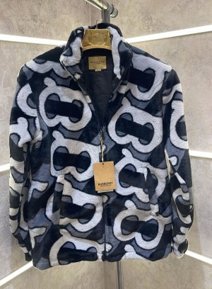 sale Burberr grey turkey imported fur superb handfeel jacket (552)