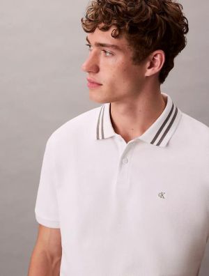 Calvi_Klein White Collar Neck Premium Polo T-shirt F3692-WH