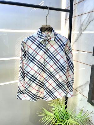 Burberr  White Premium Checks Shirt With Brand Box Packing and Carry Bag F3741-WH