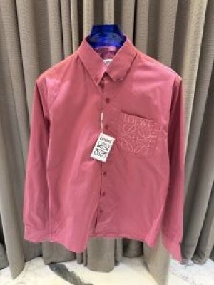 Loewe Side Pocket Embroidered Shirt Pink
