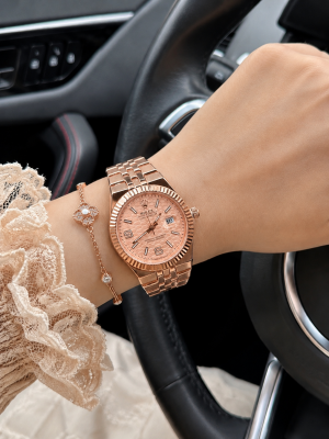 Roleex Women Land Dweller Date Only Rosegold