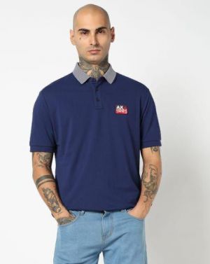 Arma_ Exchange Blue Polo Premium Collar Neck T-shirt F3936-BU
