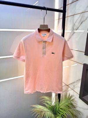 Lacost  Pink Polo Premium Collar Neck T-shirt F3620-P2