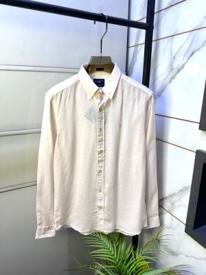 Hacket Linen Light Pink Embroidery Logo Super Premium Shirt F3917-LPI