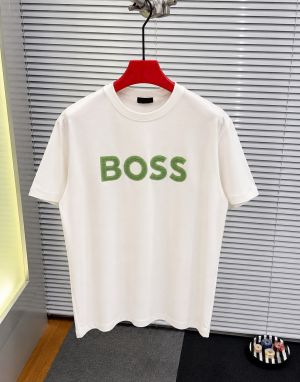 Boss Middle Brand Logo Round Neck T-shirt White