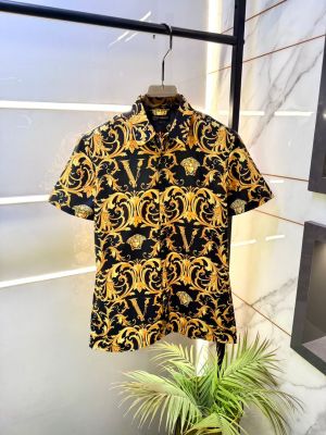 Versace Imported Black Premium Half Sleeves Printed Shirt F5088-B1