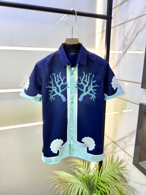 Casablanca Imported Blue Premium Half Sleeves Printed Shirt F5088-BU